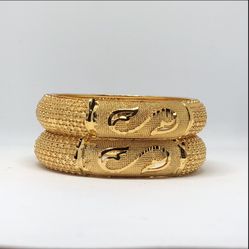 22k Gold Plated Bangels Indian Bollywood Pakistani Jewelry Size2.6 2.8 Available 