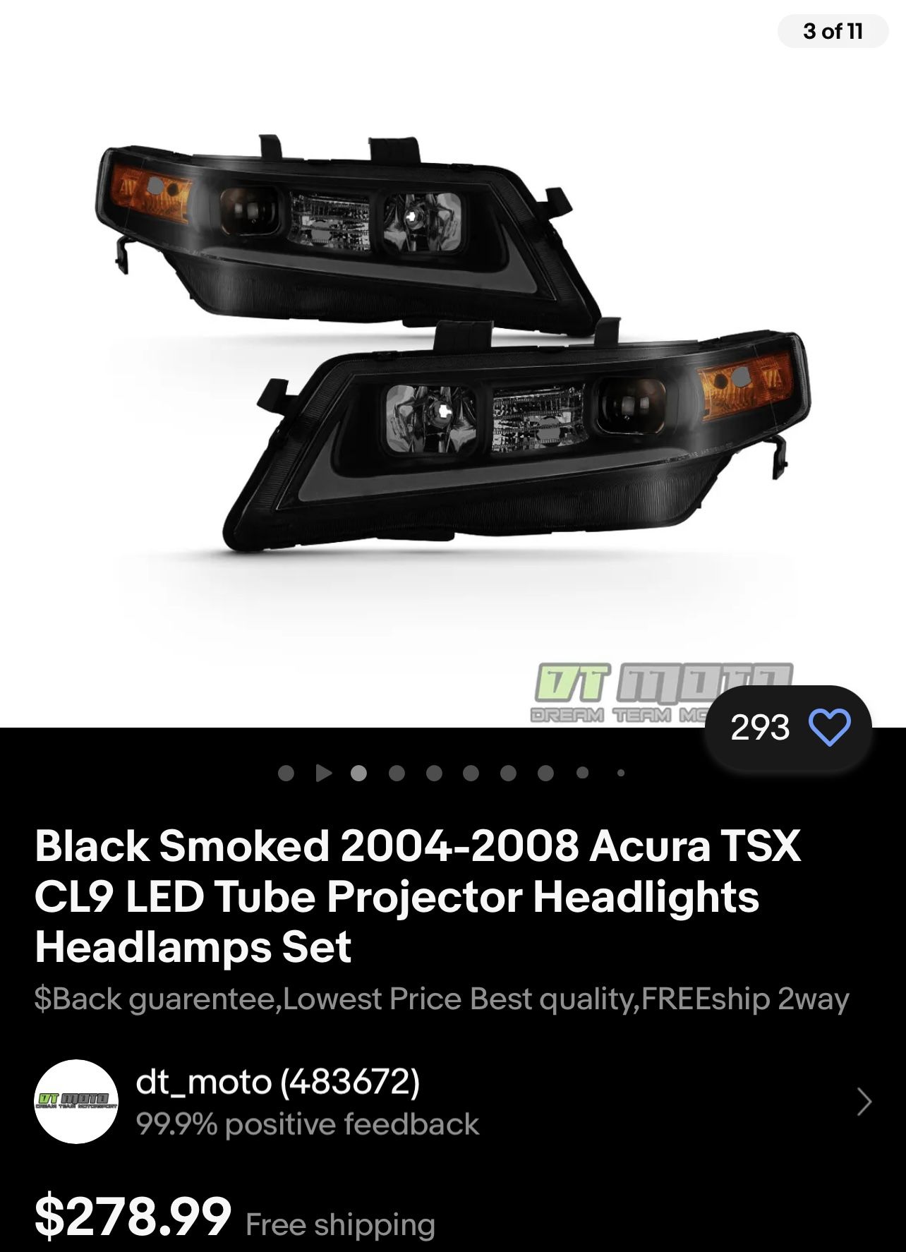Black Smoked Headlights