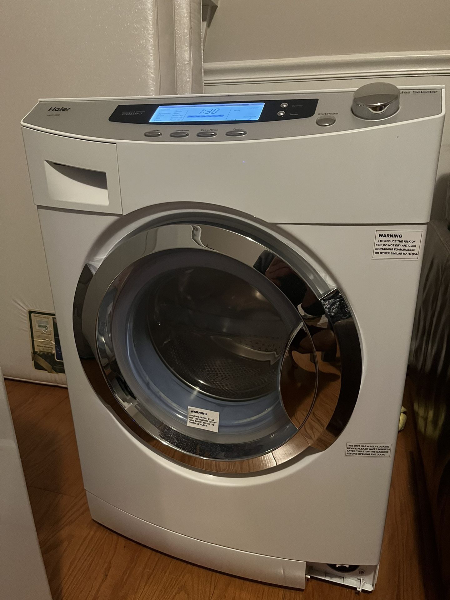 Apartment Portable Hook Up To Kitchen Sink All In One Washer And Dryer, Haier HWD1600 1.8 Cu. Ft. White Washer/Dryer Combo RV Boat