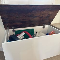 Flip-top storage chest/storage bench/ wooden deck/ kid toy storage box/