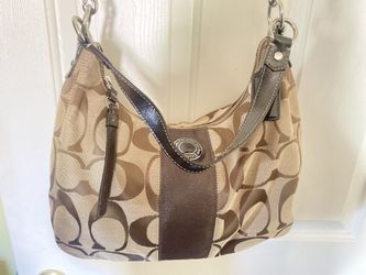 Coach Signature Stripe Convertible Hobo F19281 Bag