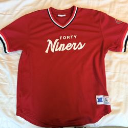 San Francisco 49ers Mitchell & Ness Pull Over Baseball Style Jersey - Size Large