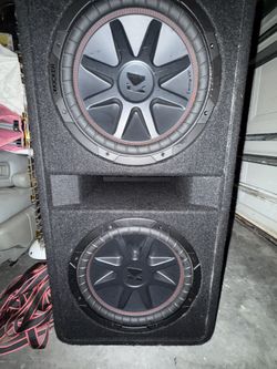 Kicker Subs In Kicker Box With Amp