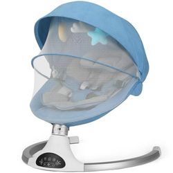 Baby Swing for Infants, Baby Rocker with 5 Point Harness, Bluetooth Support, 10 Preset Lullabies and 3 Speeds with Remote Control, Infant Swing for Ba
