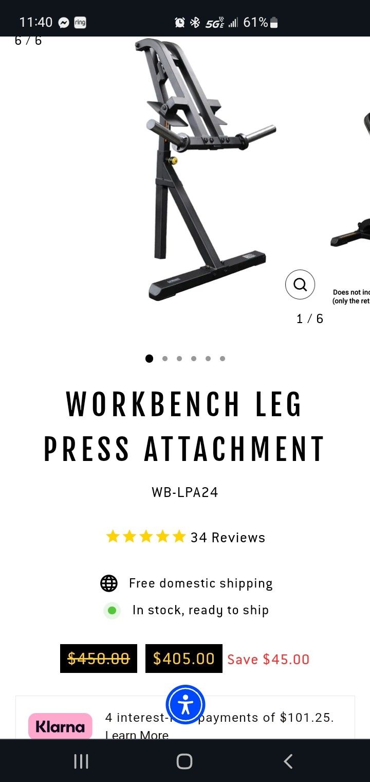 Powertec Leg Press Attachment