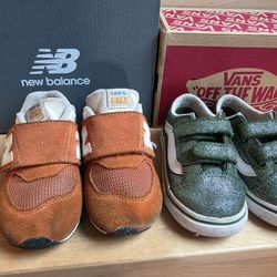 2 Pair, Toddler Size 6.5 New Balance & Vans