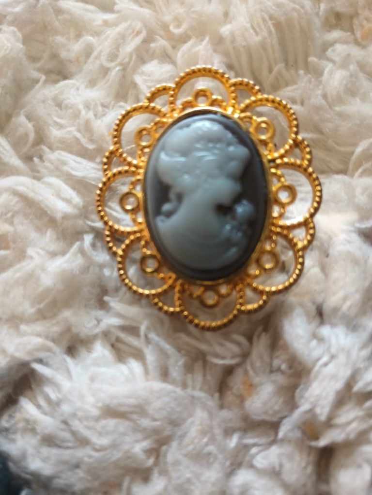Goldtone Camero Brooch