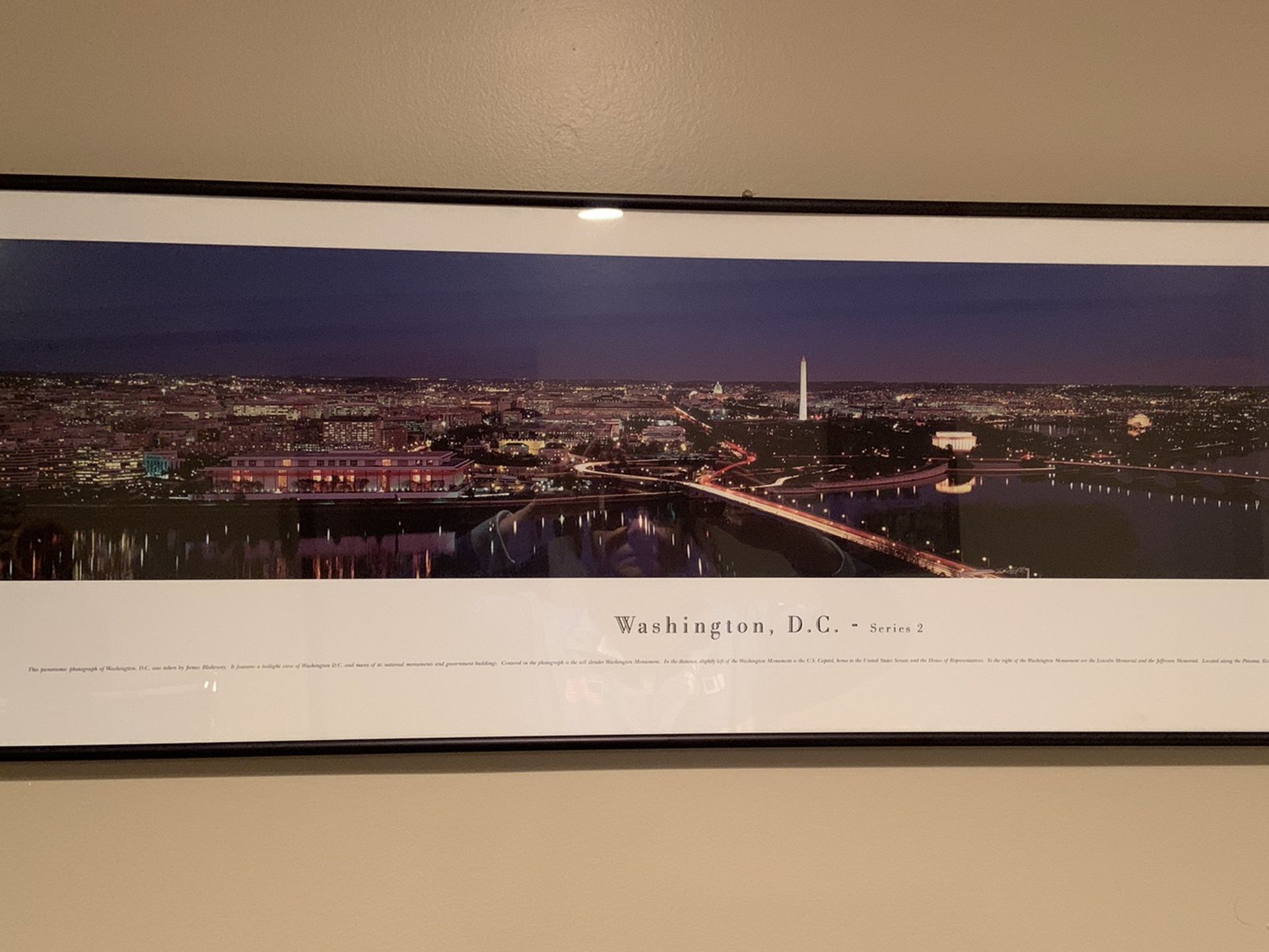 Two Framed Panoramic Prints of Washington, DC