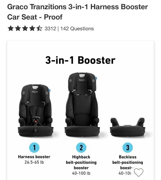 Graco Tranziyions 3 In 1 Harness Booster