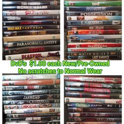 $1.00 DvD's Pre-Owned & New $1.00 Each 