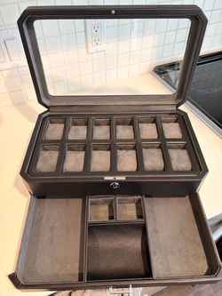 12-Slot Watch Box with Drawer