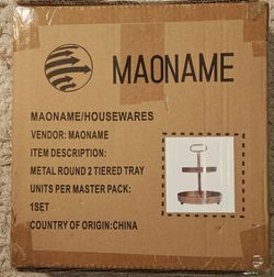 MAONAME Metal Round 2 Tiered Tray