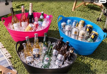 Large Flexible Party Tub Ice Buckets Set of 3