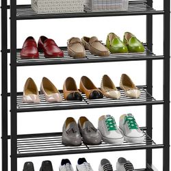 6 Tier Shoe Organizer Storage for Closet Entryway Narrow Tall Metal Shoe Shelves