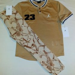 Jordan Boys Youth 2pc Jogger & Jersey Style Tee - Medium 