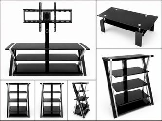 Coffee Table, TV Entertainment Stand, (2) Side entertainment stands