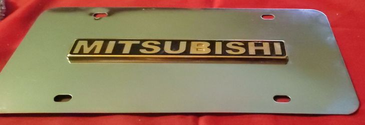 MITSUBISHI STAINLESS STEEL LICENSE PLATE 