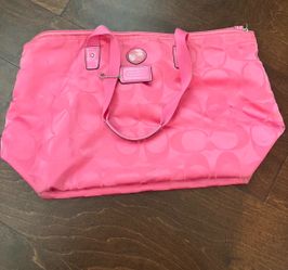 pink coach tote bag
