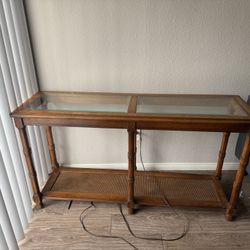 Glass Top Console Table