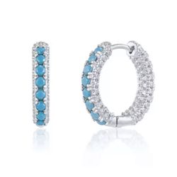 Turquoise Hoop Earrings 925