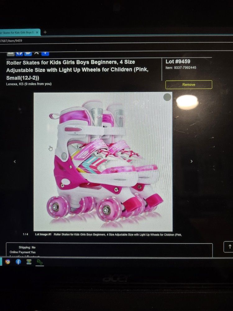 Sulifeel Rainbow Unicon Adjustable 4 Size Skates ( 12j- 2 ) # 210