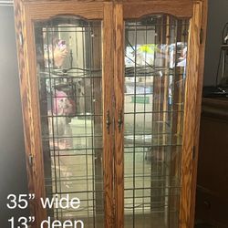 Solid Oak China Display Cabinet. $65. Norco