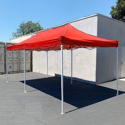 $165 (Brand New) Heavy-duty 10x20 ft outdoor ez pop up canopy party tent instant shades w/ carry bag (black, red) 