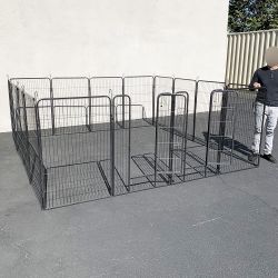 New $270 Large 10x10 FT Heavy Duty 48” Tall 16-Panel Pet Playpen Dog Crate Kennel Exercise Cage Fence 