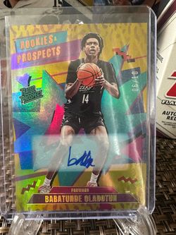 2026 panini 90’s pop culture Babatunde Oladotun gold auto 06/10