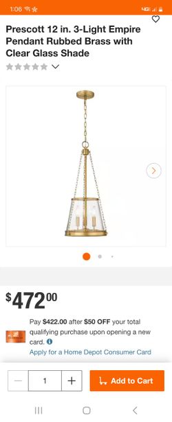 Prescott 3 Light Gold Chandelier 199$