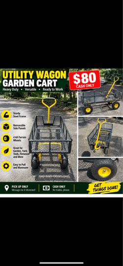 Heavy-Duty Utility Wagon Garden Cart with Removable Sides