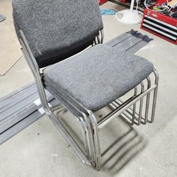 Stackable Grey Fabric Chairs - Free