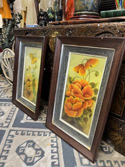 Vintage Oil on Canvas Framed Paintings Wall Art