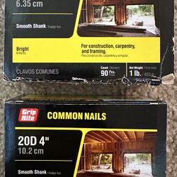 Box of nails - 1/2” & 4” for Construction, Carpentry, & Framing 