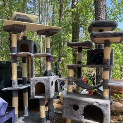 Topeakmart Multilevel Plush Cat Tree with 2 Condos $125 For All