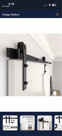 ZEKOO 4FT Single Track Bypass Sliding Barn Door Hardware Kit for single Door, Low Ceiling Space Saving - Heavy-Duty Barn Door Track Kit with Sliding S