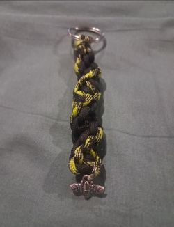 Braided Paracord Keychain with Bee Charm