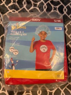 Things Costume set with shirt wig and 2 patches kids S-M, L-XL