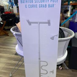 Stander Wonder Bathtub Pole, Security-Pole and Curve Grab Bar, Adjustable Shower Handle for Bathtubs, Clamp on Bathroom Safety Rail for Seniors, Elder