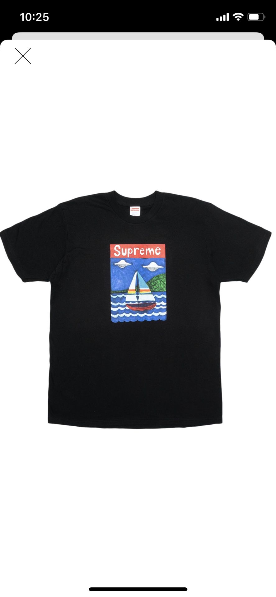 Supreme sail boat tee black large DS