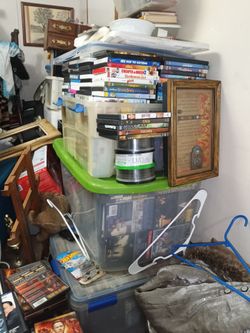 dvds and CDs several tubs literally hundreds