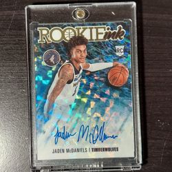 Jaden Mcdaniels Rookie Ink NBA Hoops Basketball Card