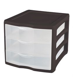 New In Box 4 Units Sterilite 3-Drawer Desktop Unit, Black (Available in Case of 4)
