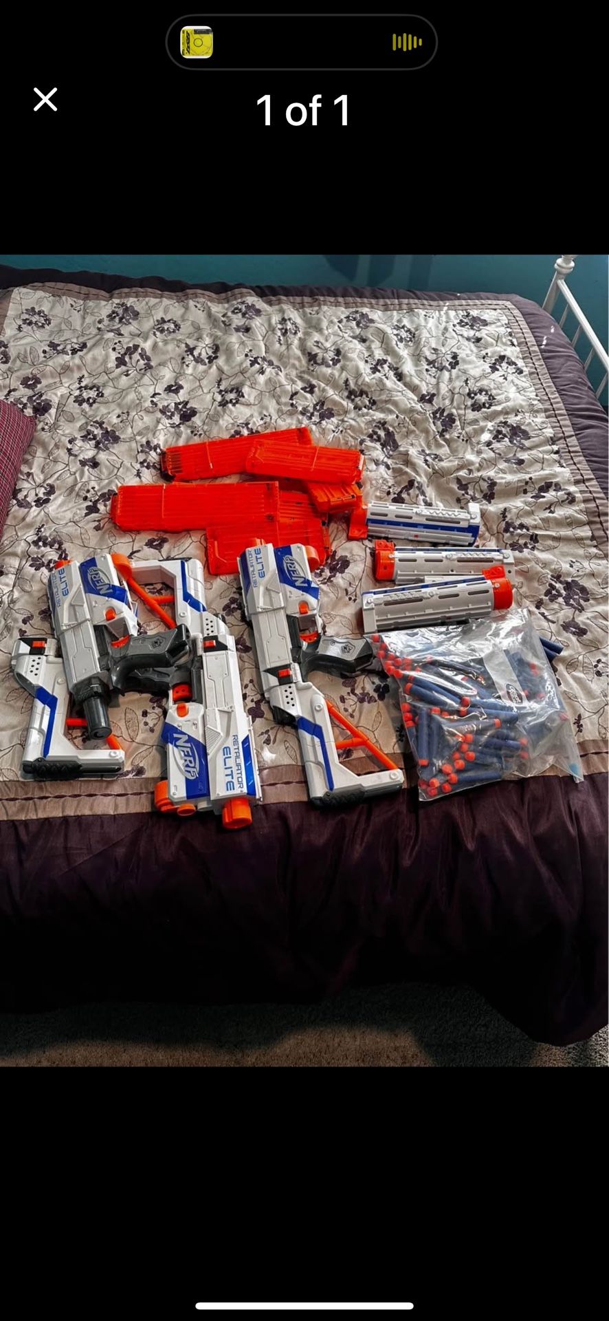 A Lot Of Three Nerf Blasters With Extra Darts