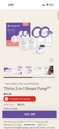 Lansinoh 2 in 1 breast pump