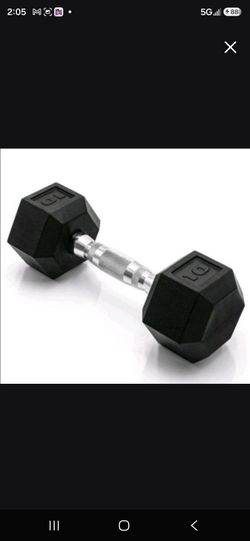 Barbell 10 LB Coated Hex Dumbbell Weight, 10 lb