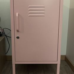 Metal Locker End Table, Pink