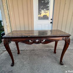 BEAUTIFUL GRANITE AND WOOD SOFA/CONSOLE TABLE