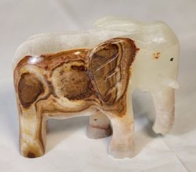 Home Decorative Animal Figure Elephant Home Office Desk Mantel Marble Onyx Collectible NEW