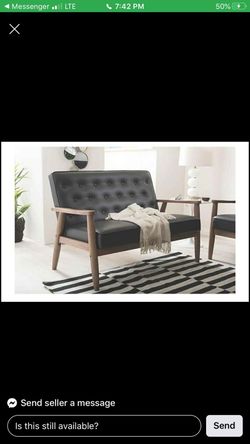 4.4 out of 5 stars 36 Reviews Baxton Studio Sorrento Mid-Century Retro Modern Faux Leather Upholstered Wooden 2-Seater Loveseat, Black